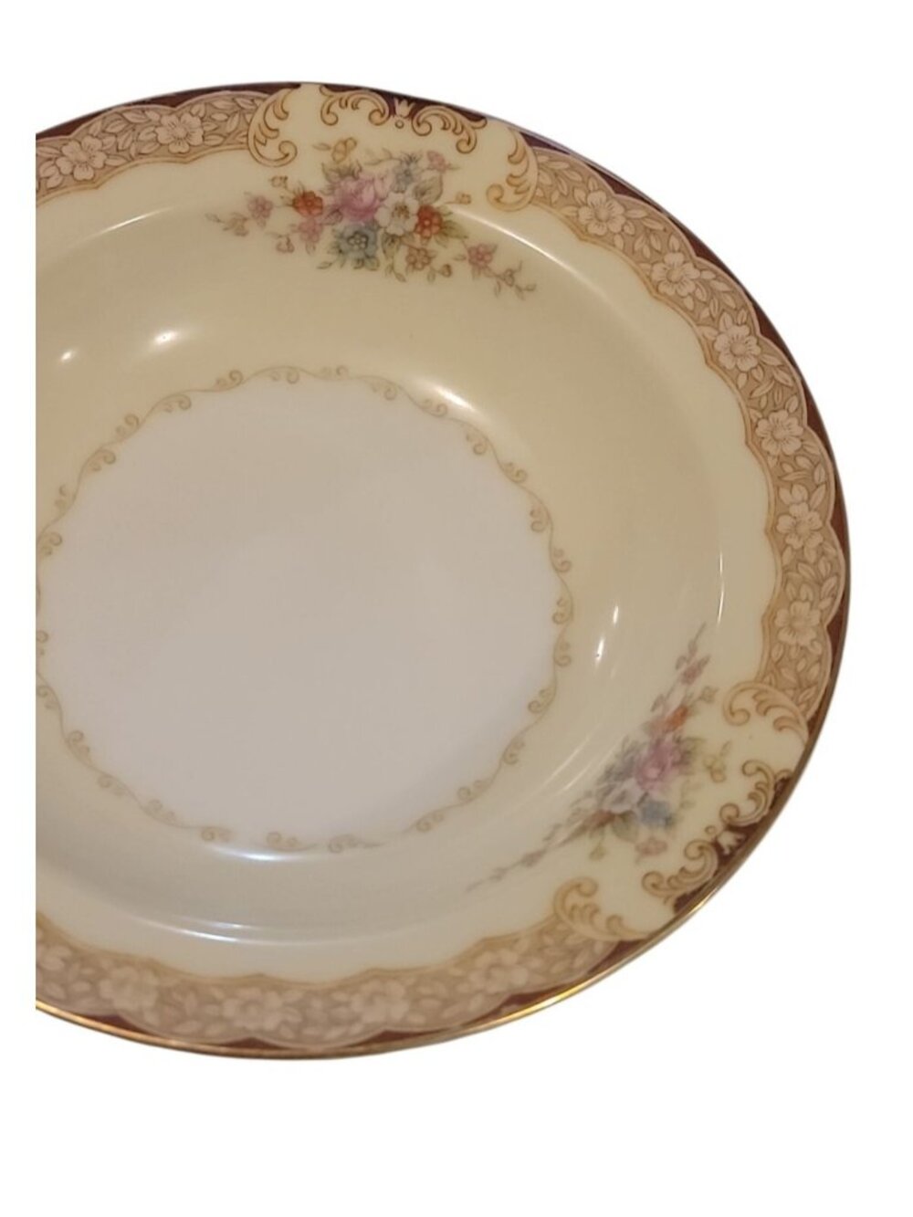Noritake N30 Fruit Bowl Occupied Japan 1947 Vtg Rare Ivory White Floral 5.5" - Picture 4 of 12